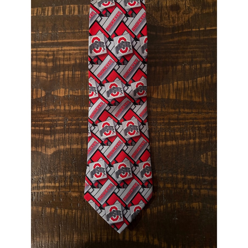 Men's Larson Ohio State Buckeyes Neck Tie Red Grey